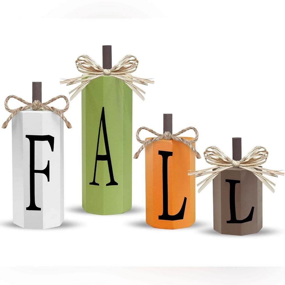 Fall Decor-4 Pack Tabletop Blocks Sign of Four Sizes